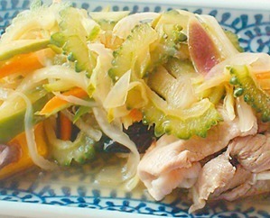 豚しゃぶとゴーヤの南蛮漬け